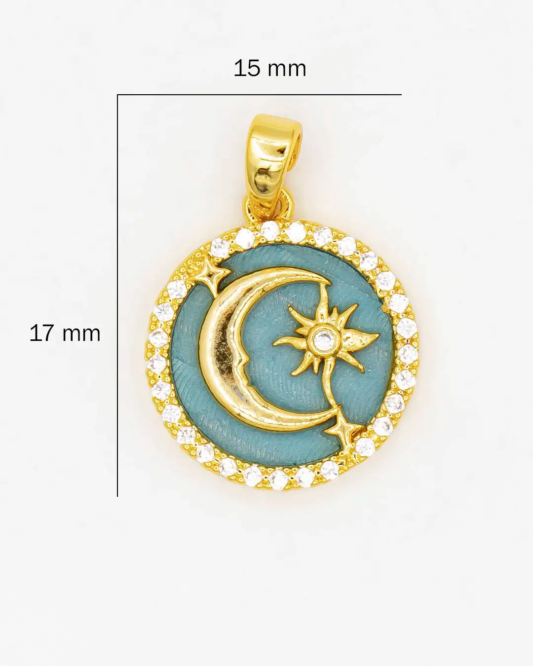 Dije luna placa azul