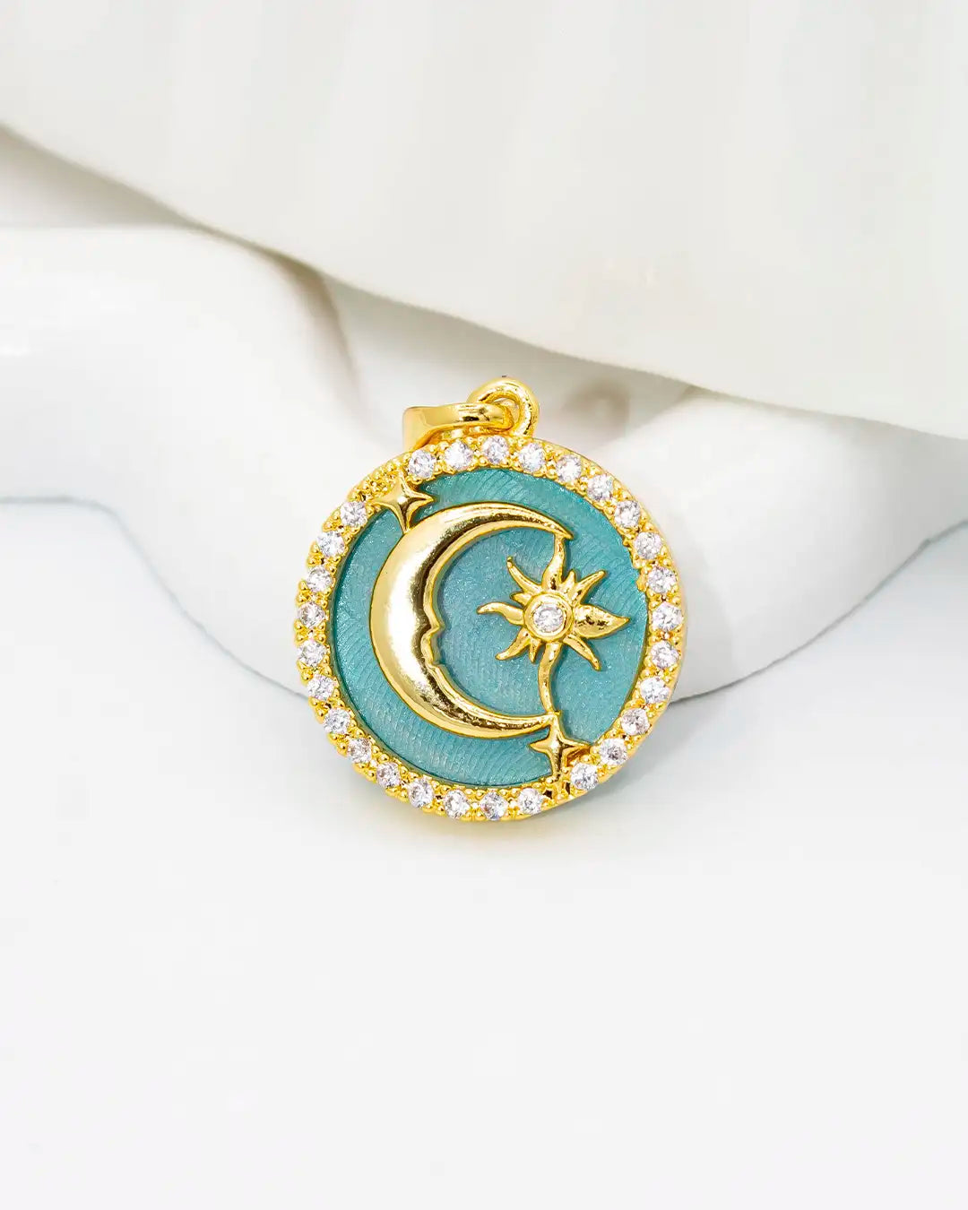 Dije luna placa azul