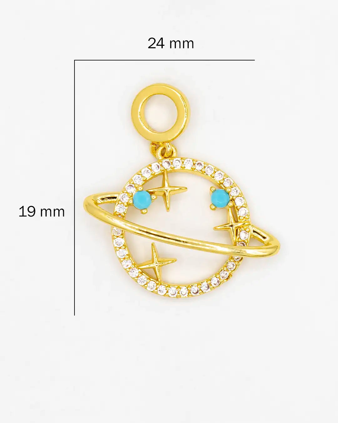 Dije planeta circones azul