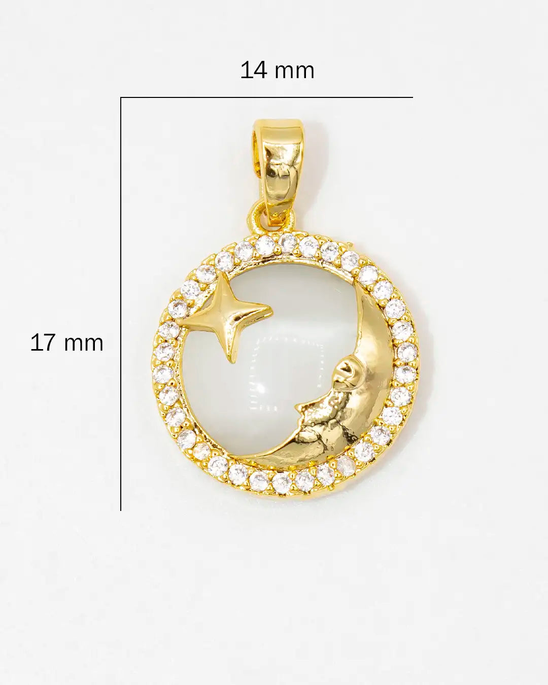 Dije luna estrella redonda