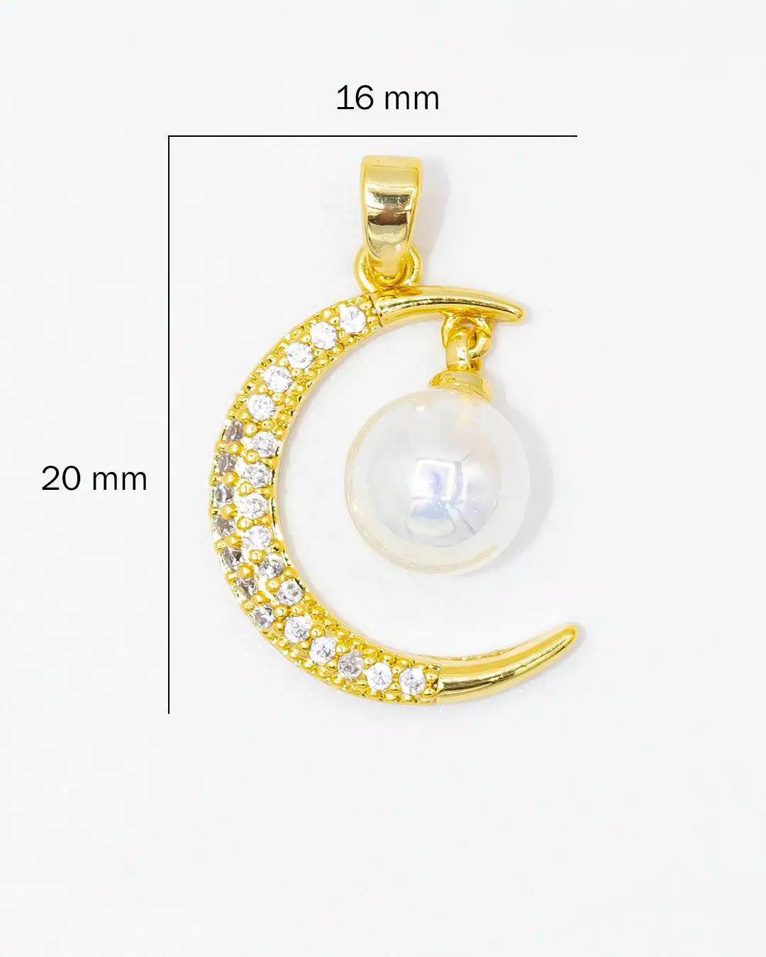 Dije luna con perla colgante