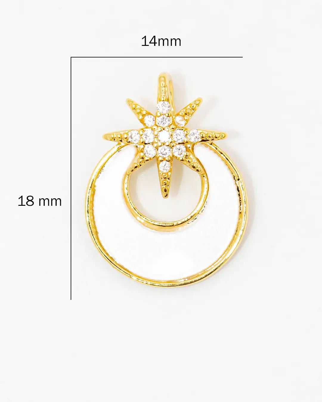 Dije luna estrella blanca