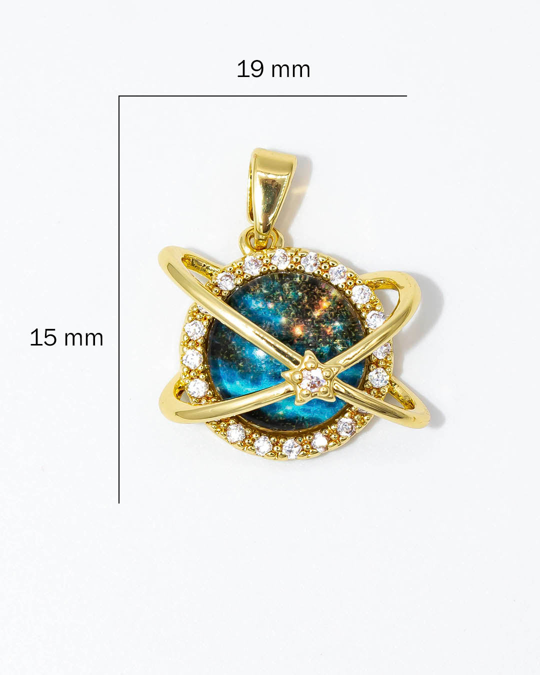 Dije universo doble línea estrella