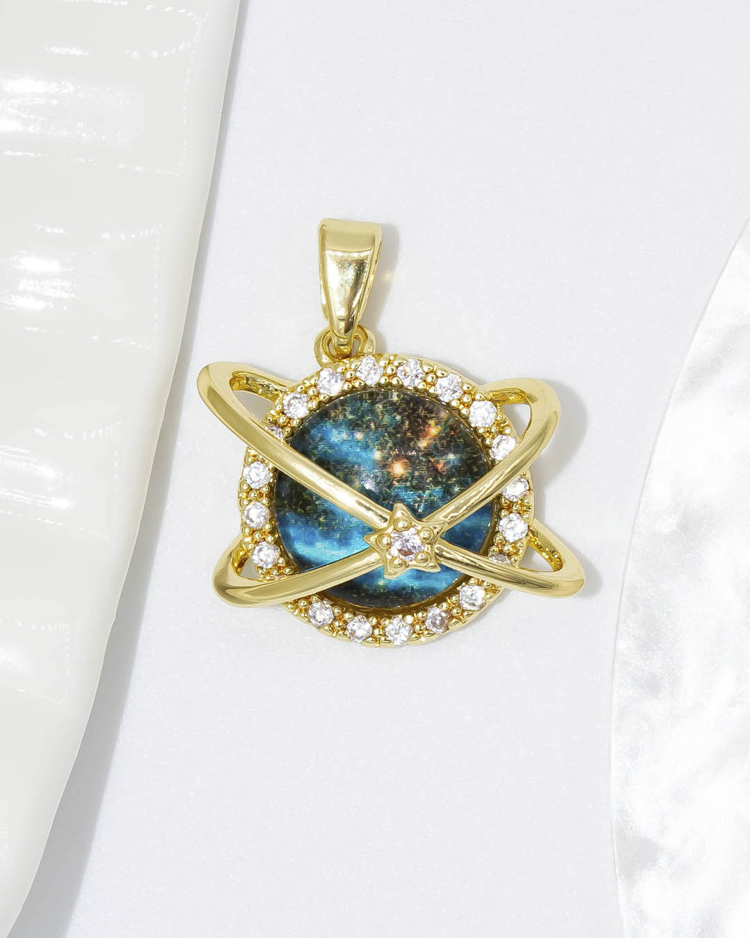 Dije universo doble línea estrella