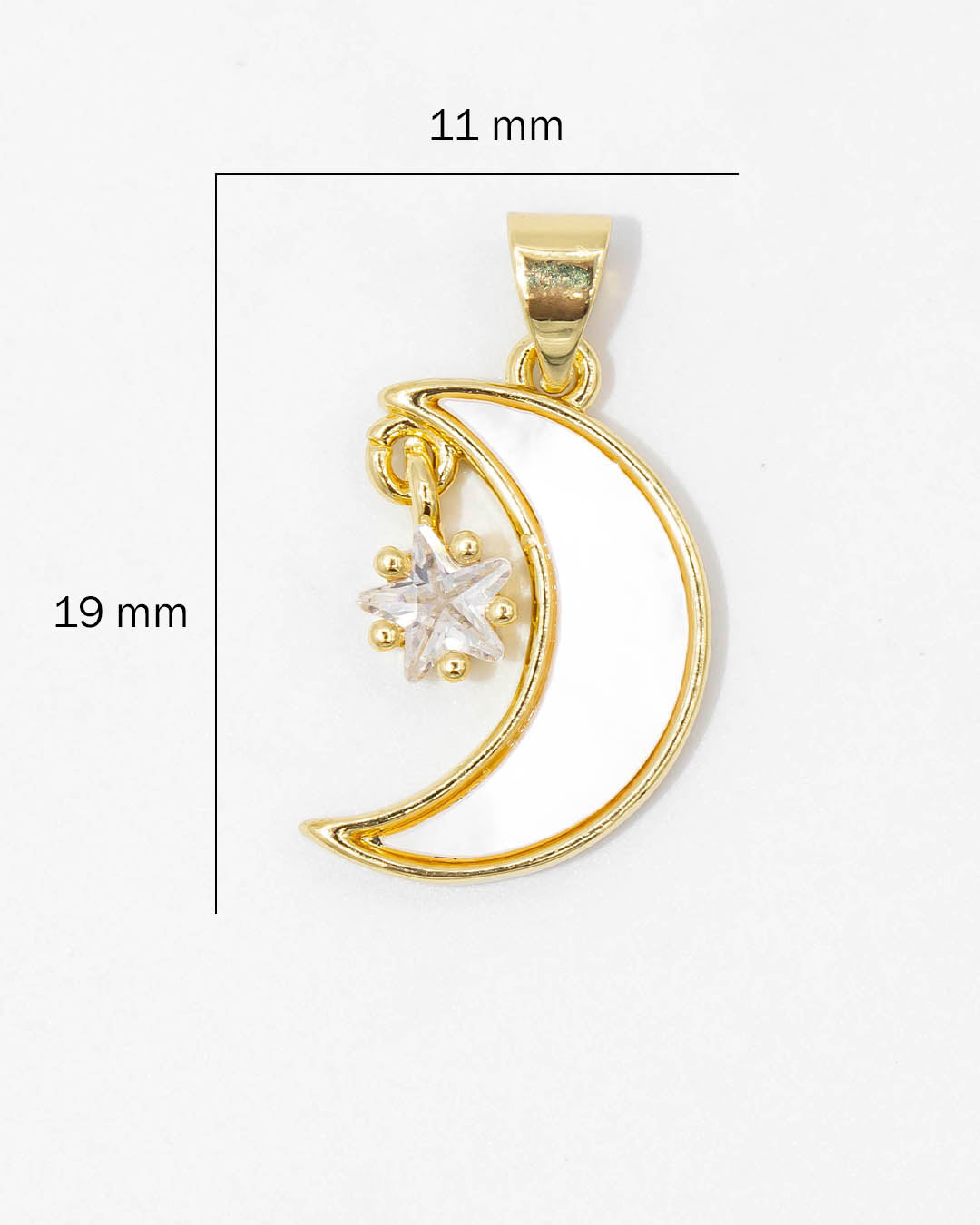 Dije luna nácar y estrella