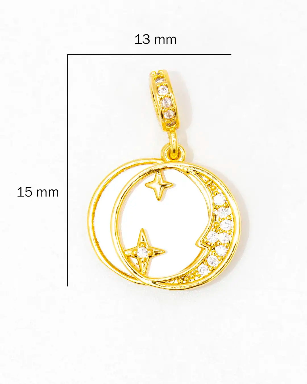 Dije luna y estrella nácar