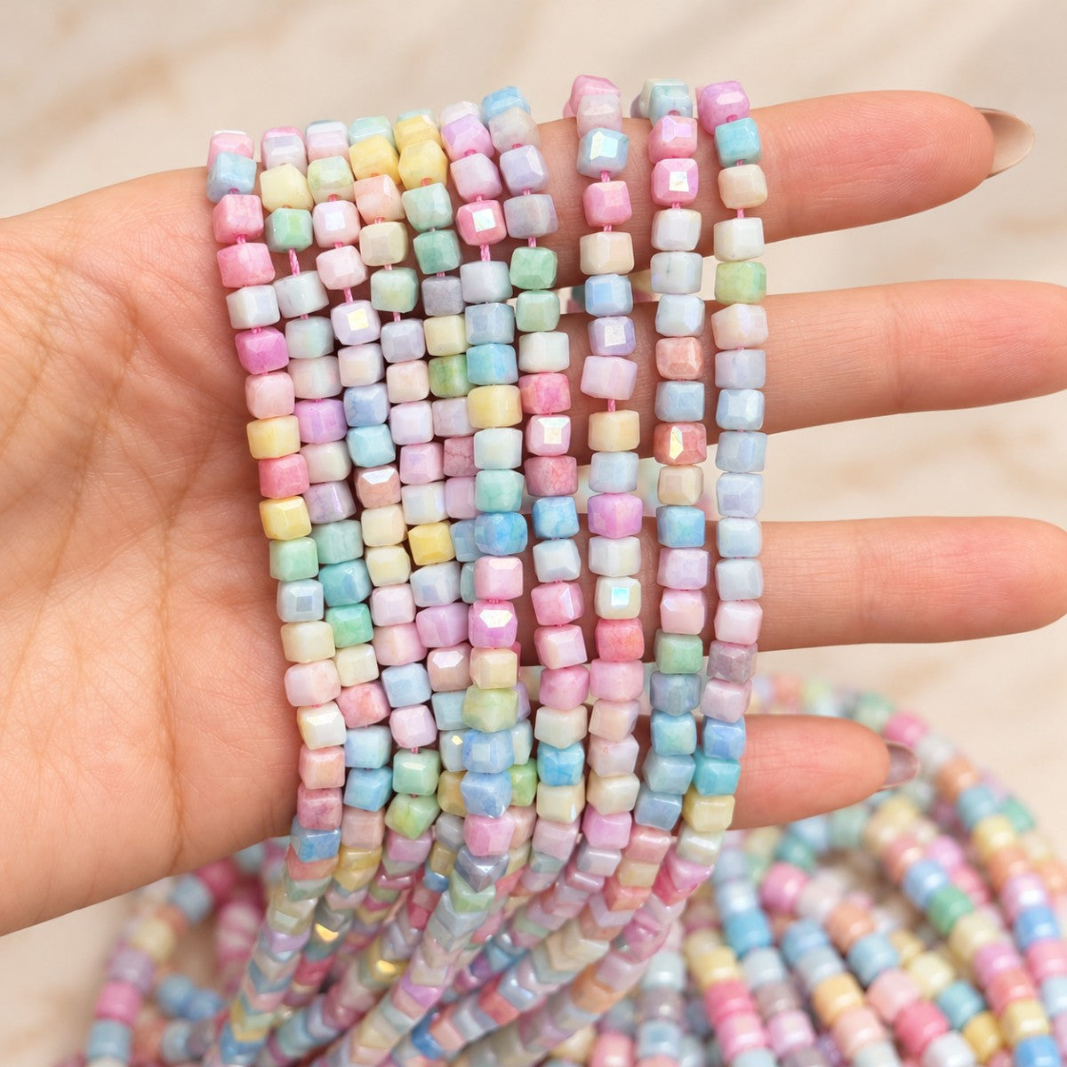 Murano cubos pastel 4 mm