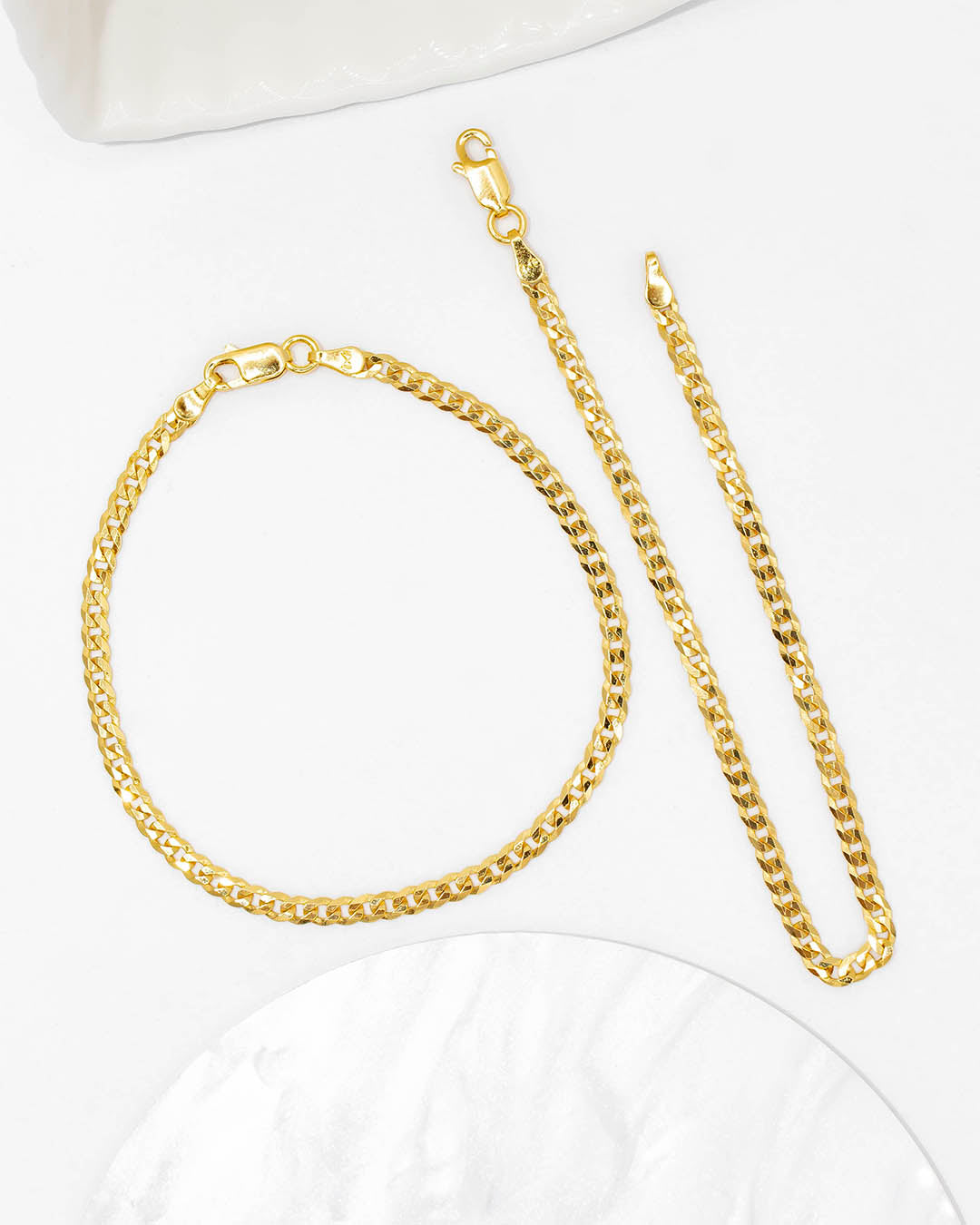 Oro laminado pulsera cubana