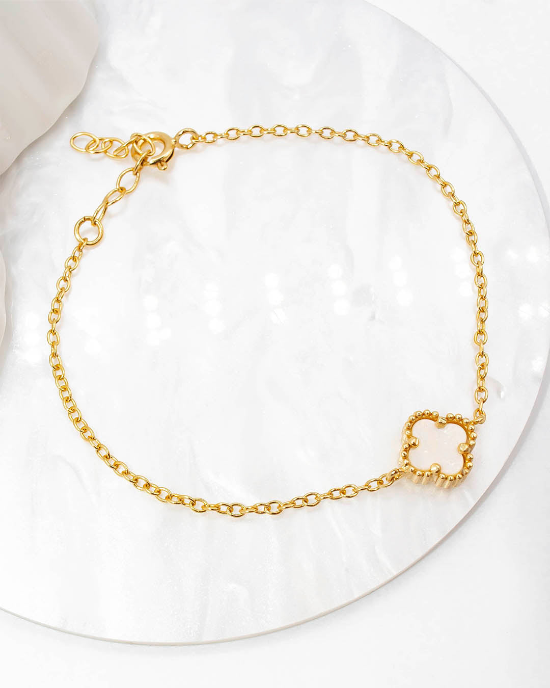 Oro laminado pulsera trébol