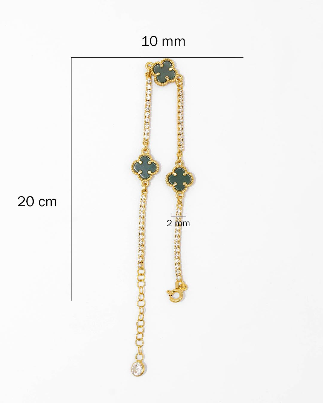 Oro Laminado pulsera trébol seguida