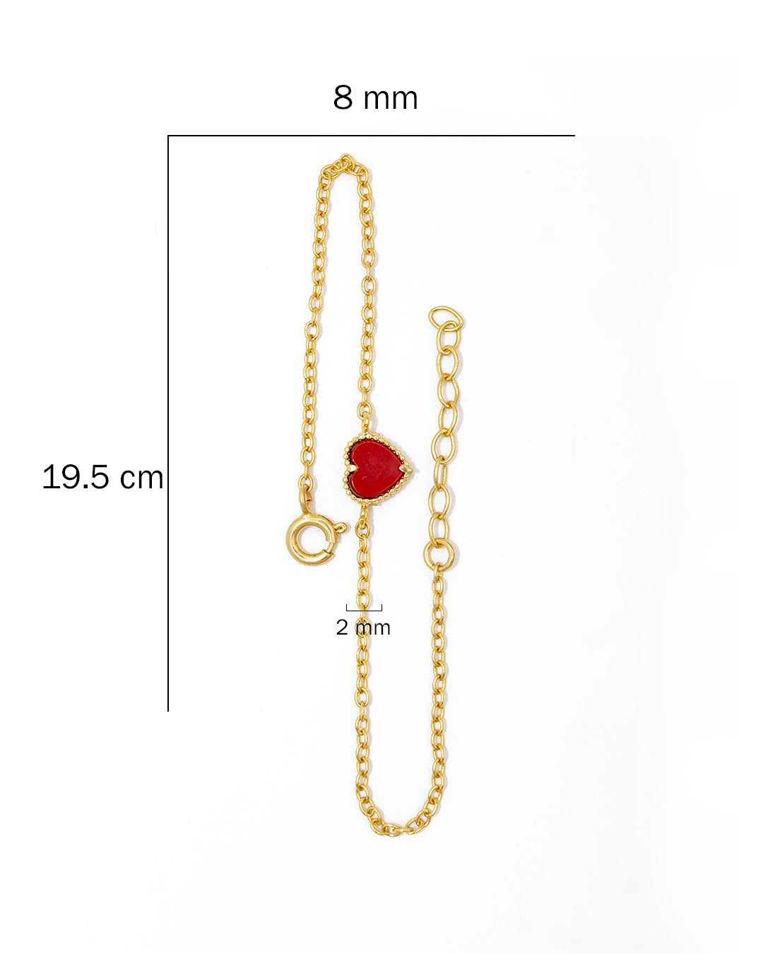 Oro Laminado pulsera corazón