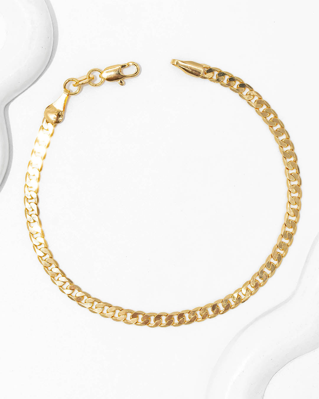 Oro laminado pulsera cubana 18cm x 3.5mm