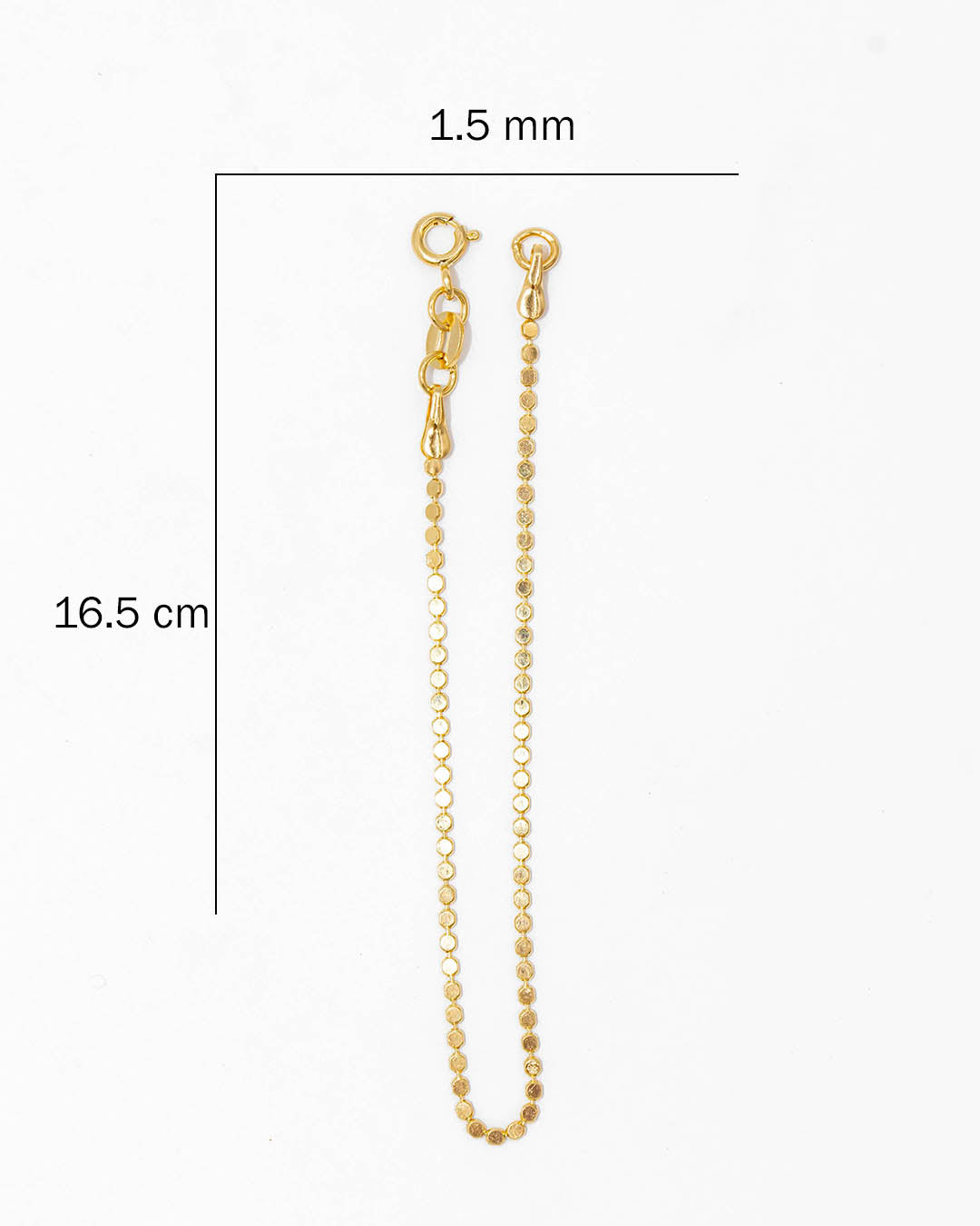 Oro laminado pulsera medio balín 17cm x 1.5mm