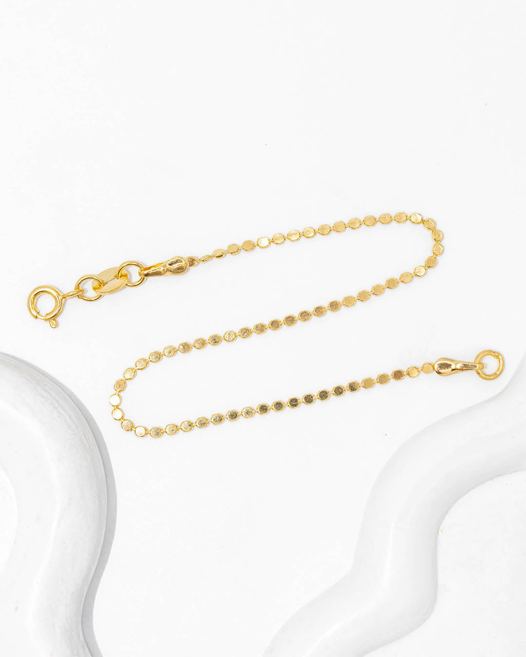 Oro laminado pulsera medio balín 17cm x 1.5mm