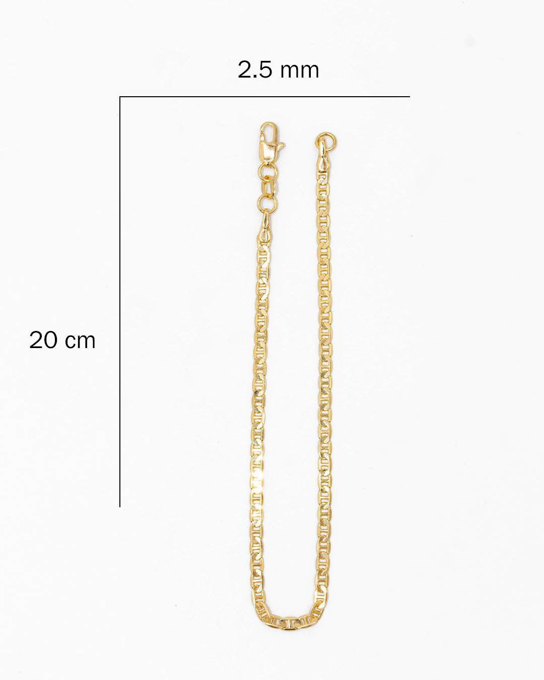 Oro laminado pulsera escalera 20cm x 2.5mm