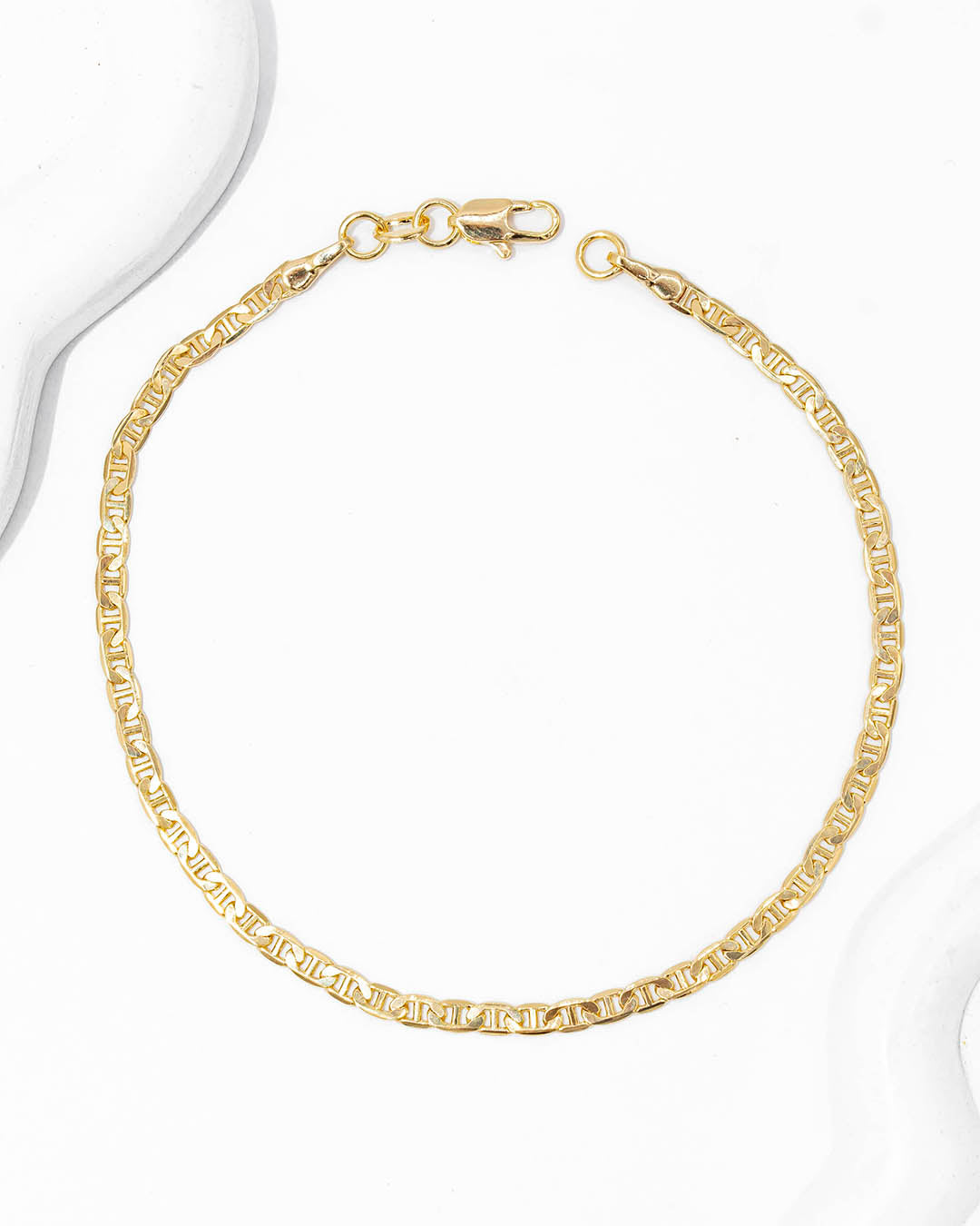 Oro laminado pulsera escalera 20cm x 2.5mm