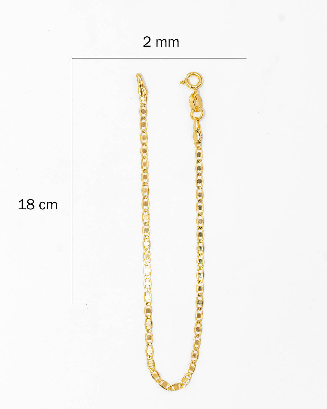 Oro laminado pulsera escalera espejo 18cm x 2mm