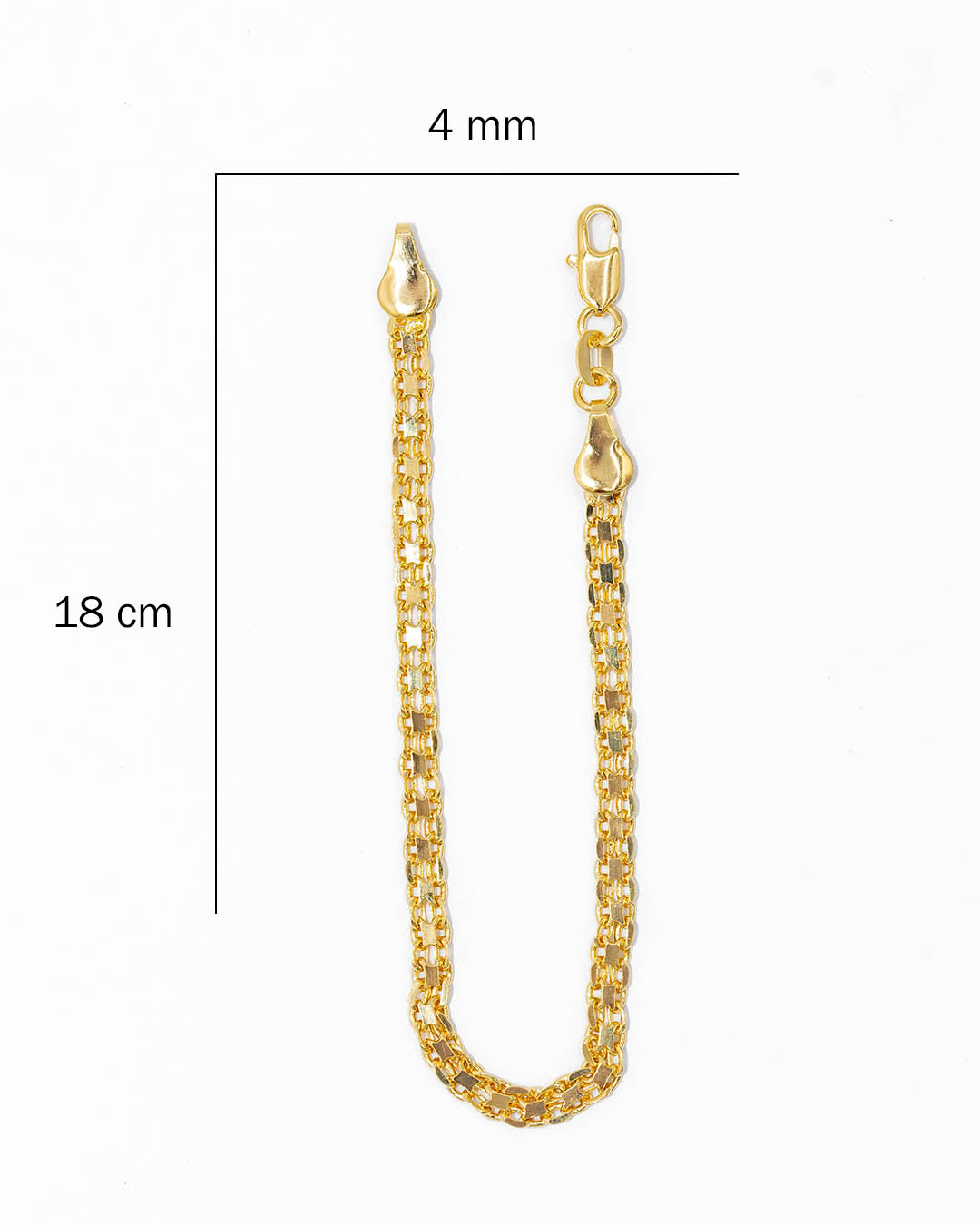 Oro laminado pulsera chinesca 18cm x 4mm