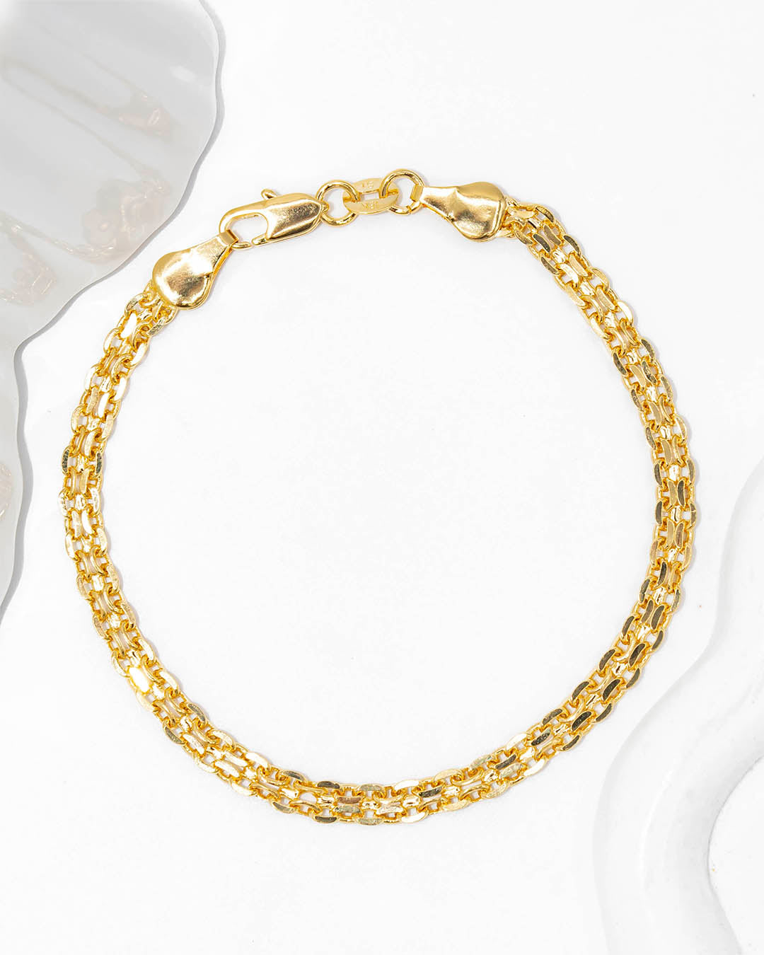 Oro laminado pulsera chinesca 18cm x 4mm