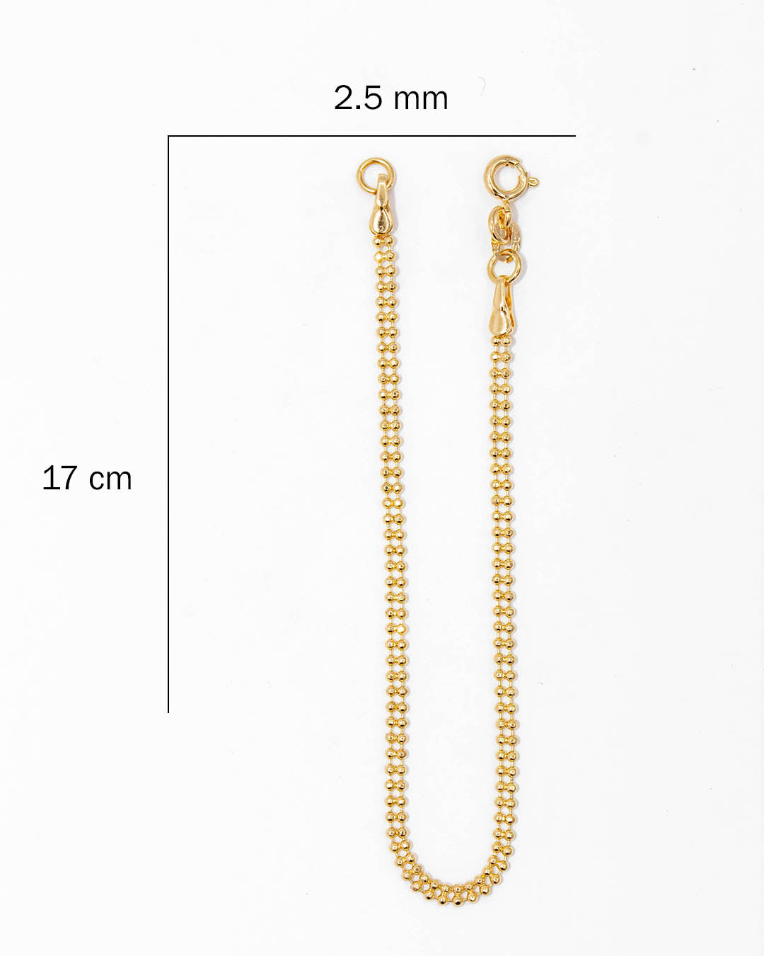 Oro laminado pulsera balin doble