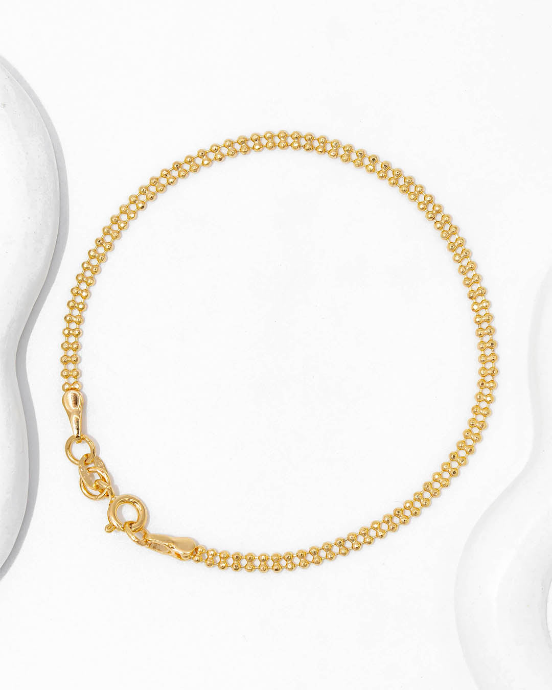 Oro laminado pulsera balin doble