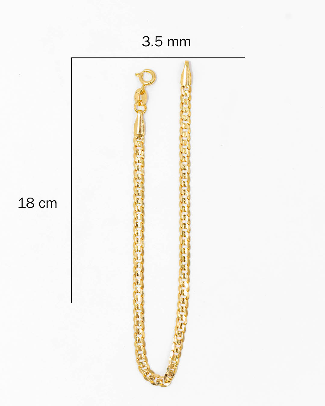 Oro laminado pulsera cubana