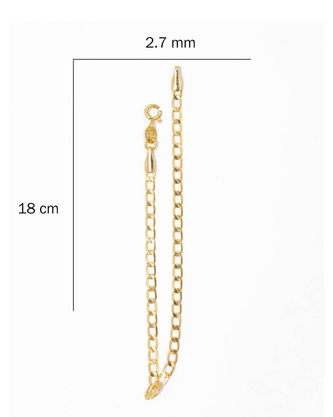 Oro laminado pulsera cubana separada
