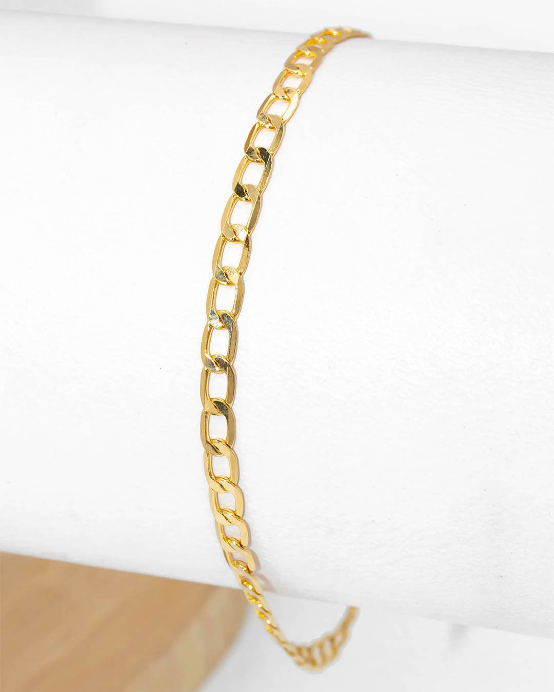 Oro laminado pulsera cubana separada