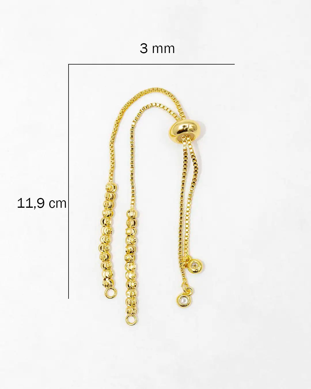 Pulsera de ensamble diamantada 3MM