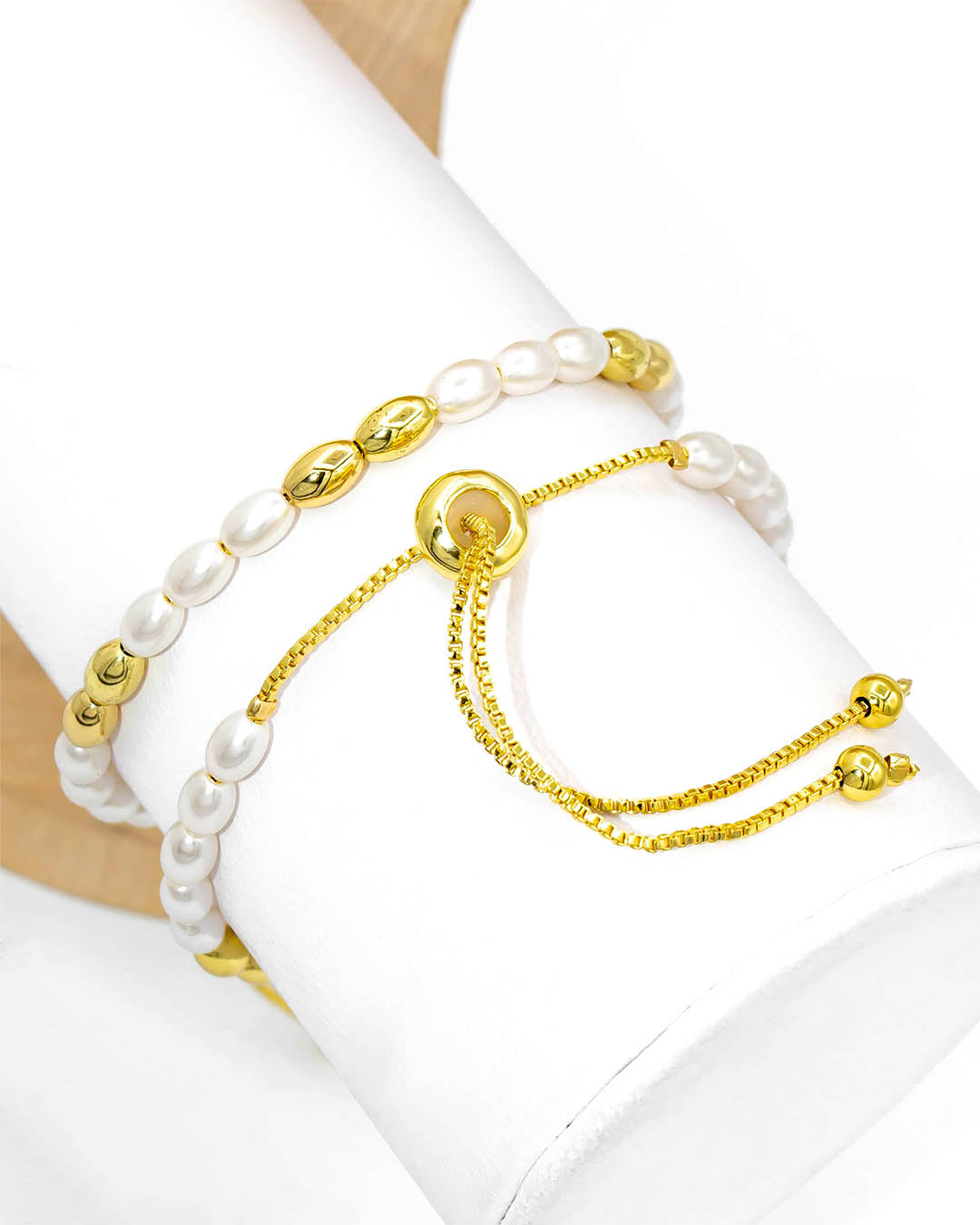 Pulsera perla ovalada