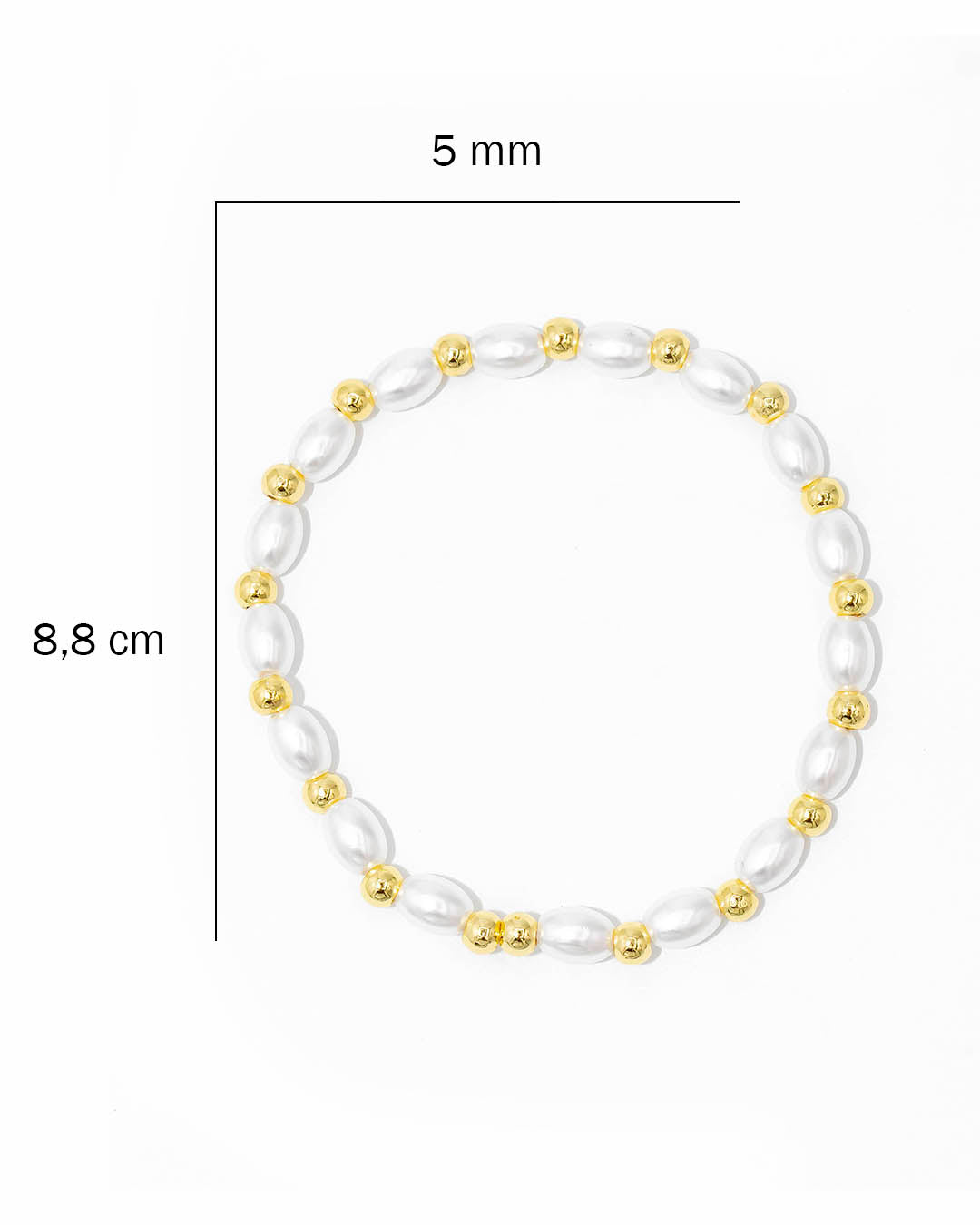 Pulsera perla ovalada balín