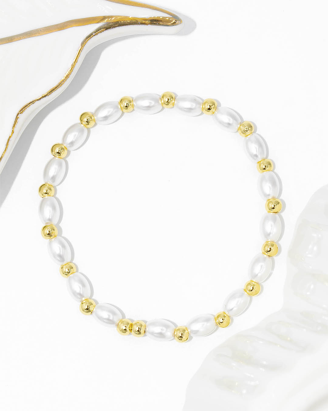 Pulsera perla ovalada balín