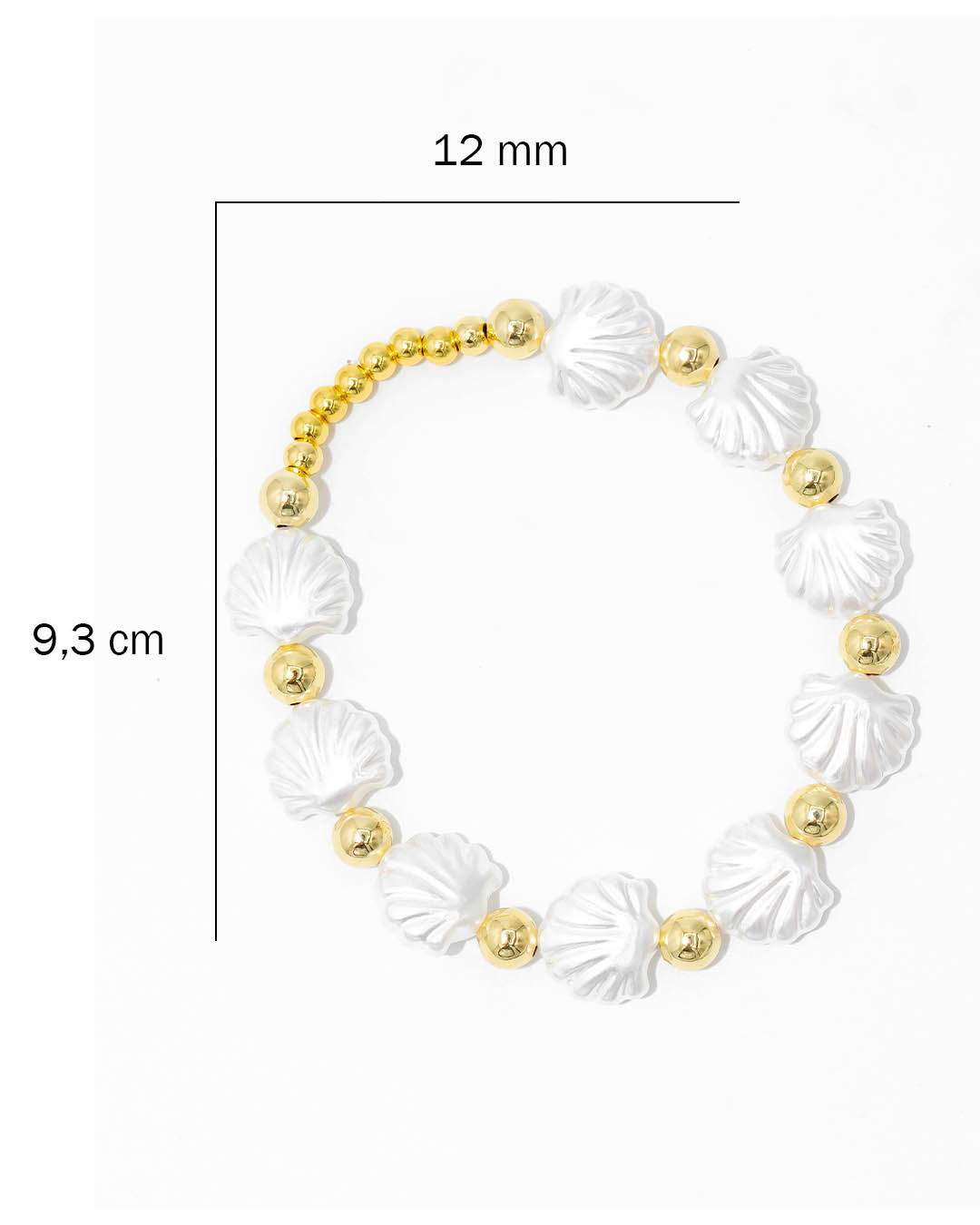 Pulsera concha grande balín