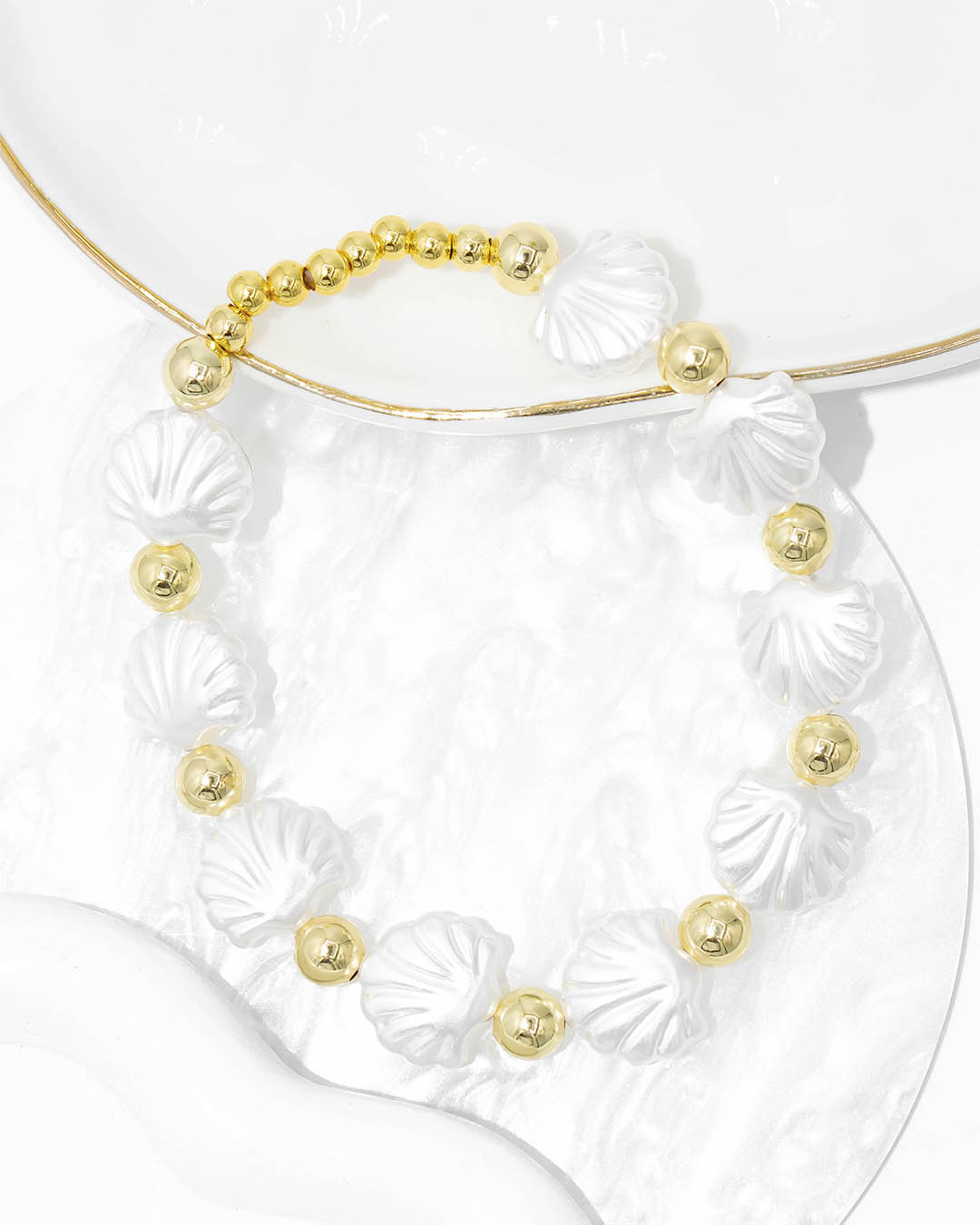 Pulsera concha grande balín