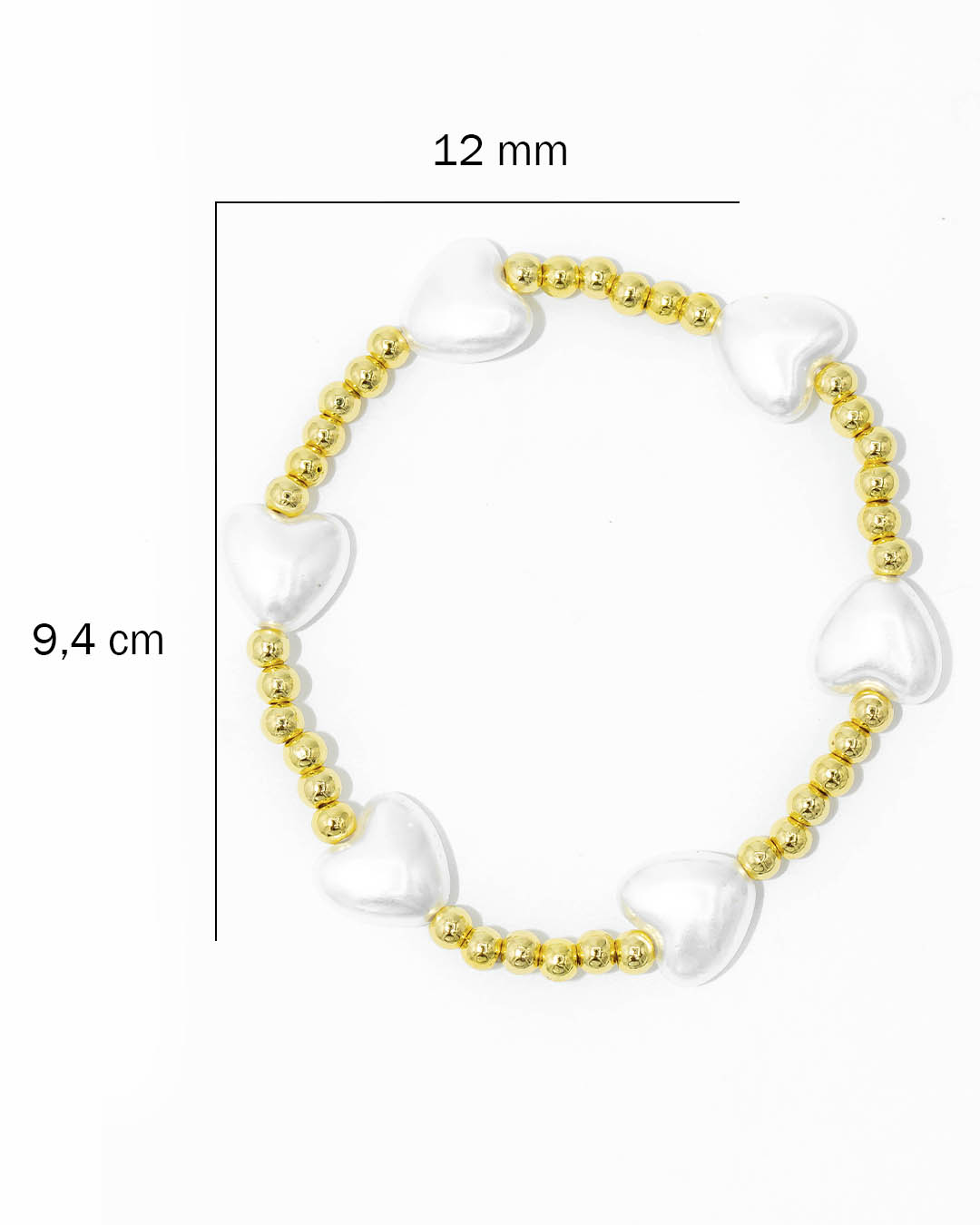 Pulsera perla corazón balín