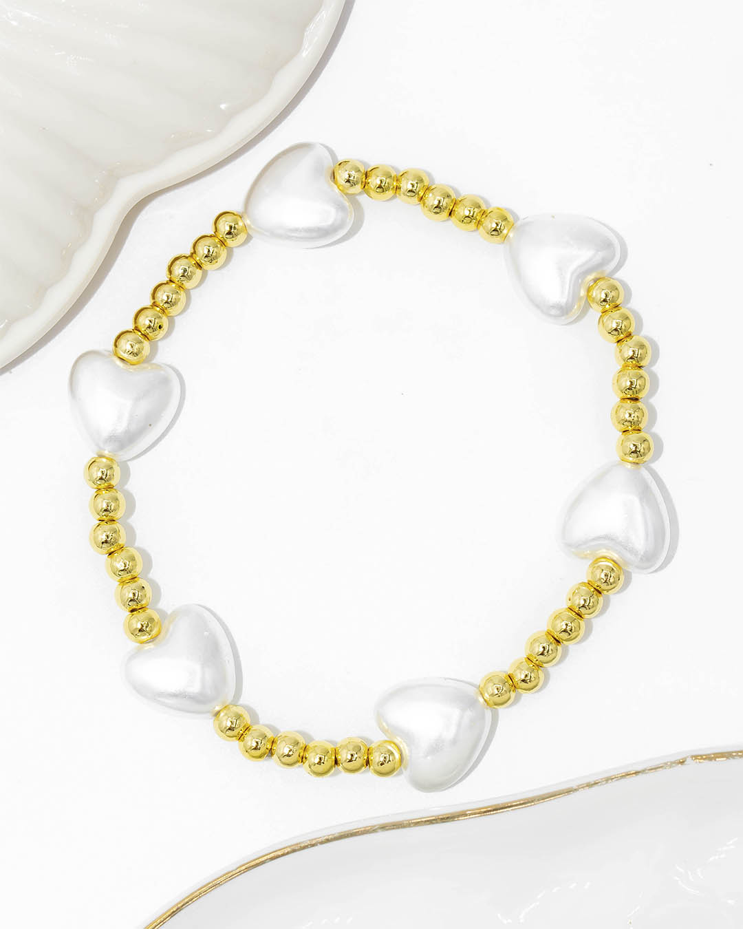 Pulsera perla corazón balín