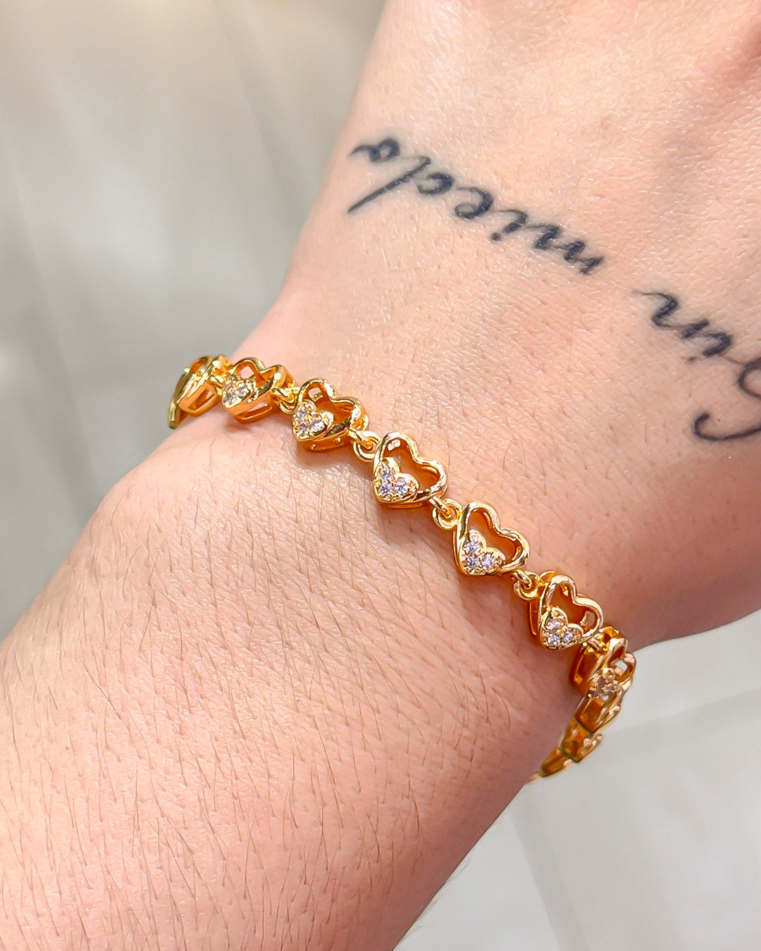 Pulsera corazón piedra blanca