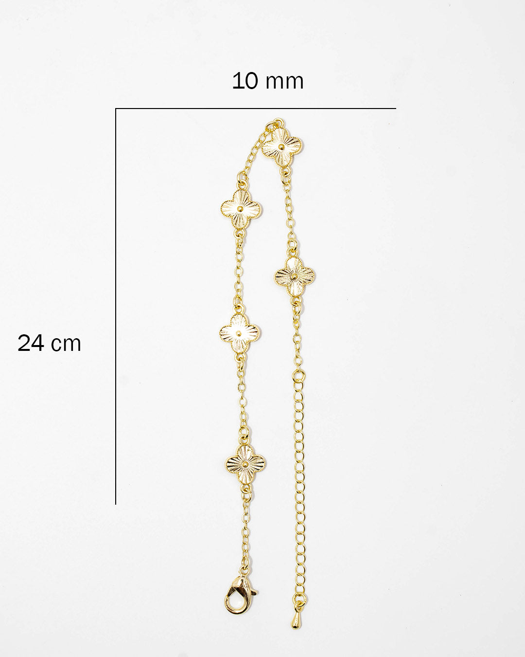 Pulsera trébol dorada