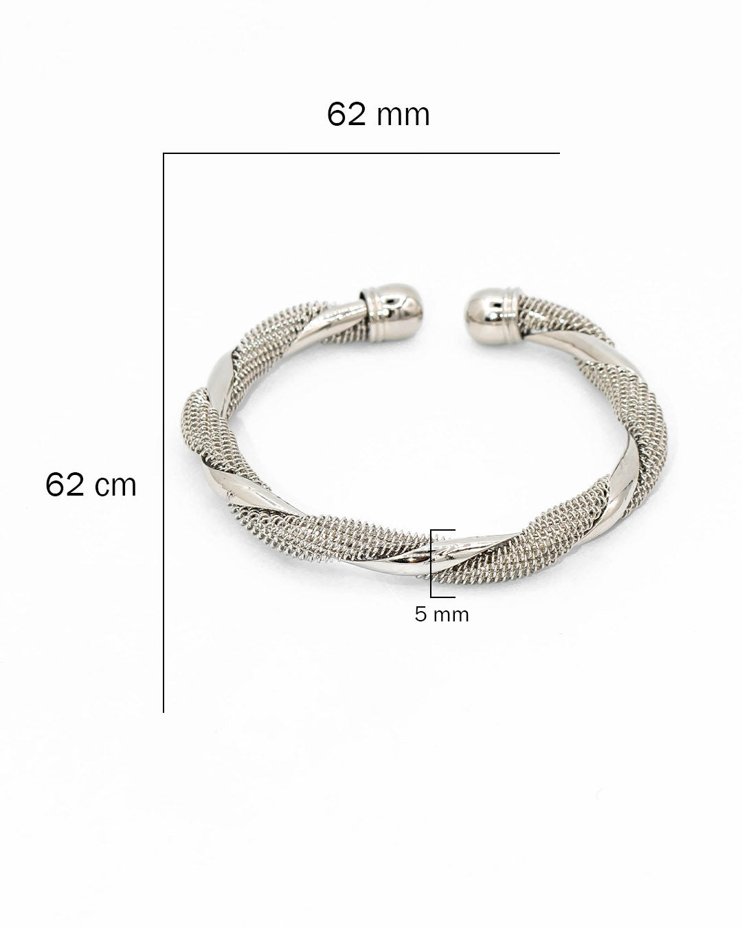 Pulsera trenzada plateada