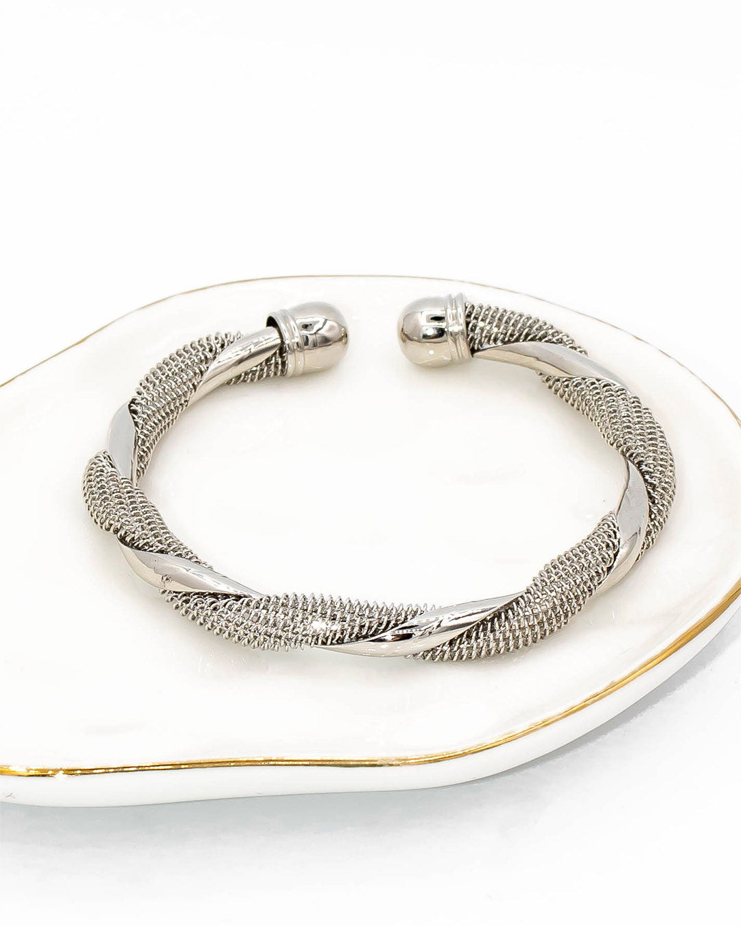 Pulsera trenzada plateada