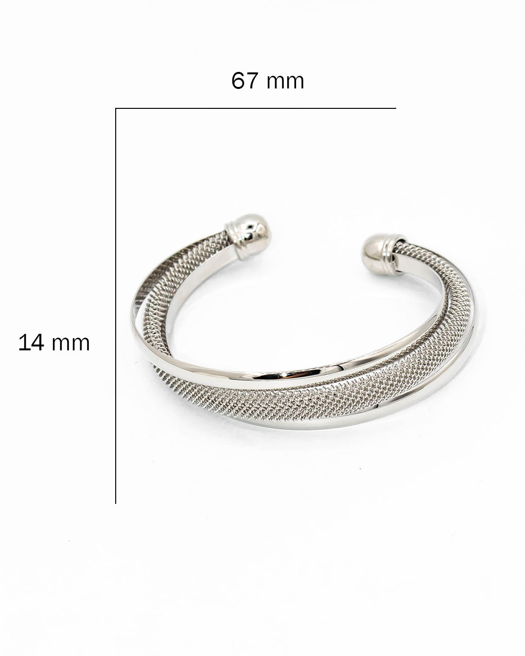 Pulsera lisa plateada