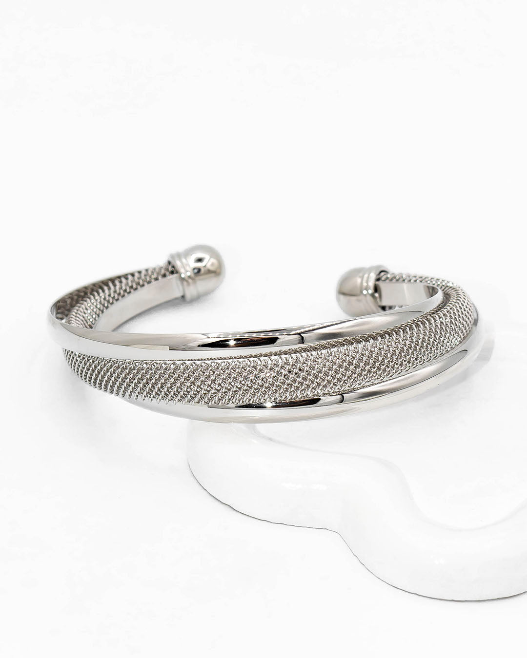 Pulsera lisa plateada
