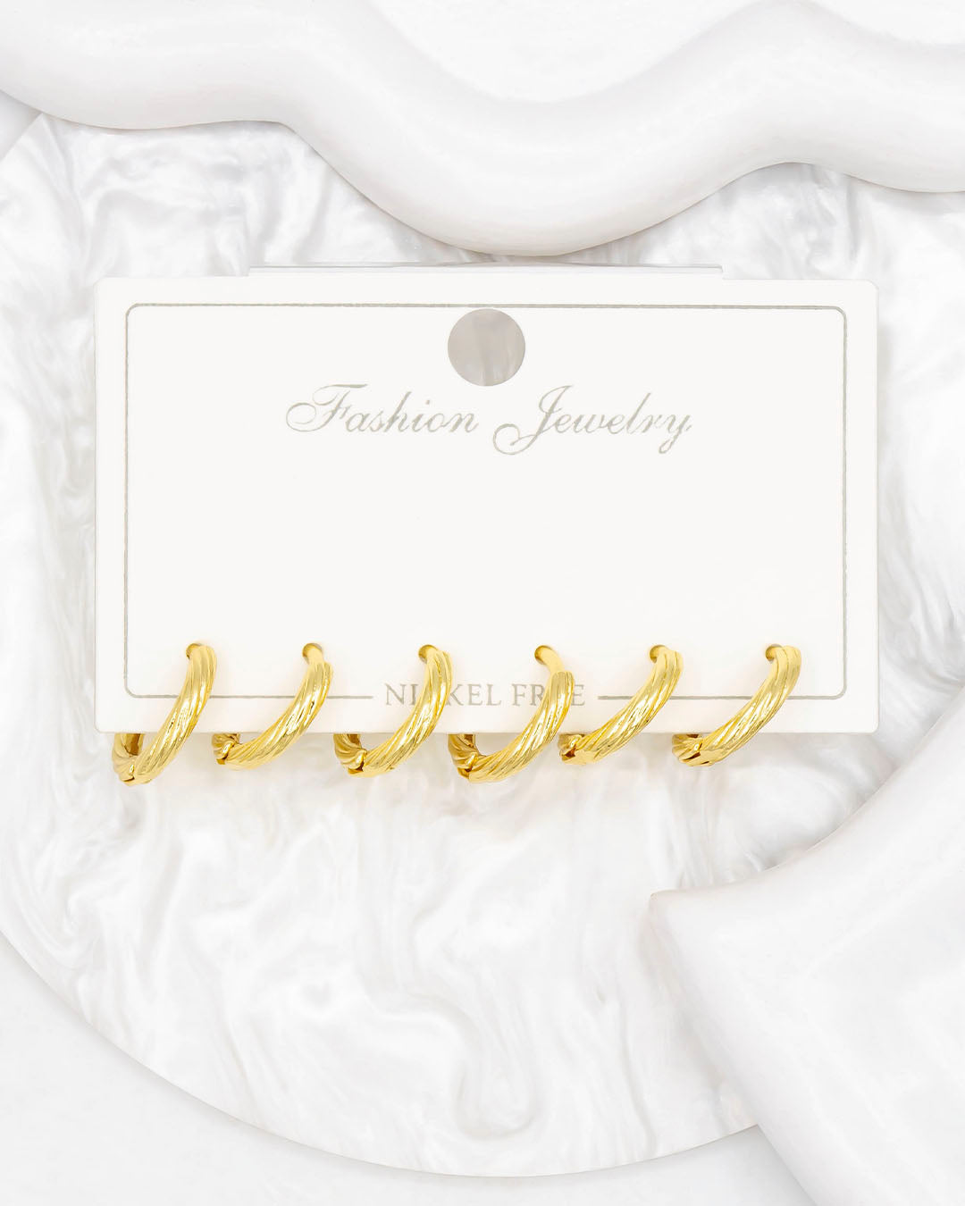 Set candongas textura silver