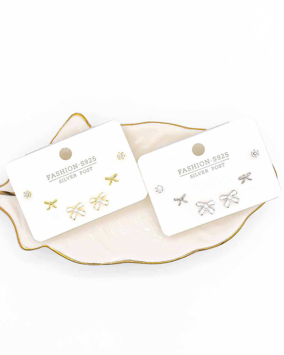 Set triple topo moño blanco