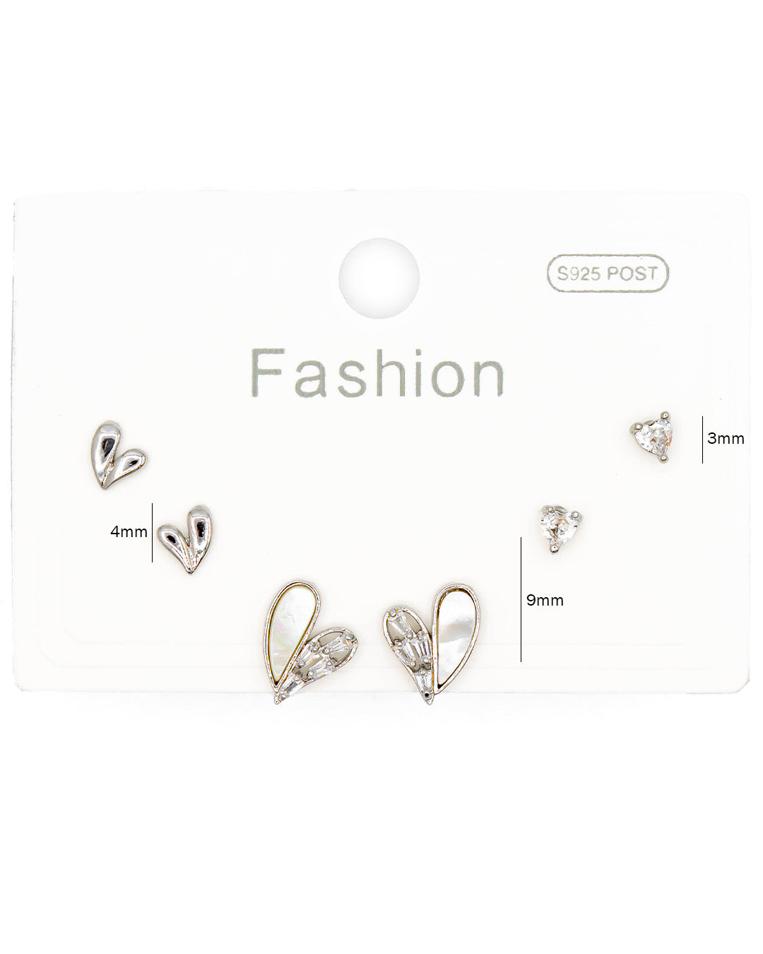 Set triple topo corazones