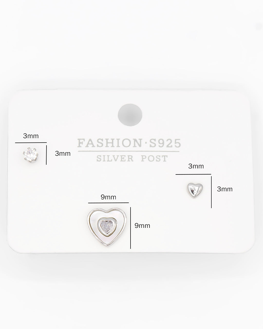 Set triple topo corazón