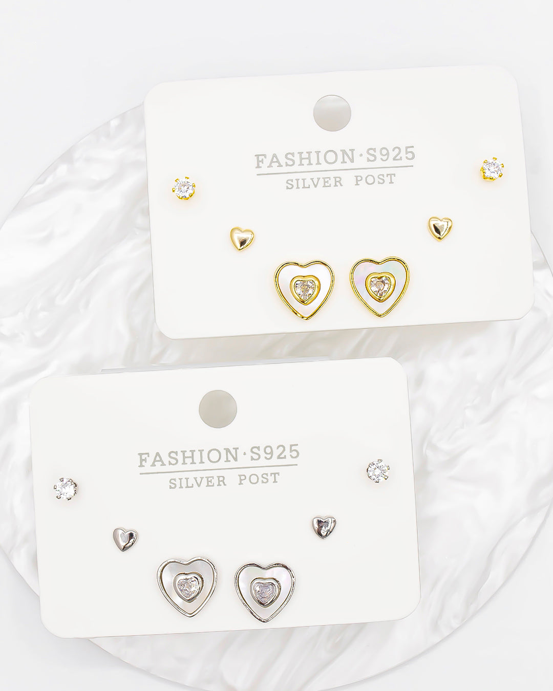 Set triple topo corazón