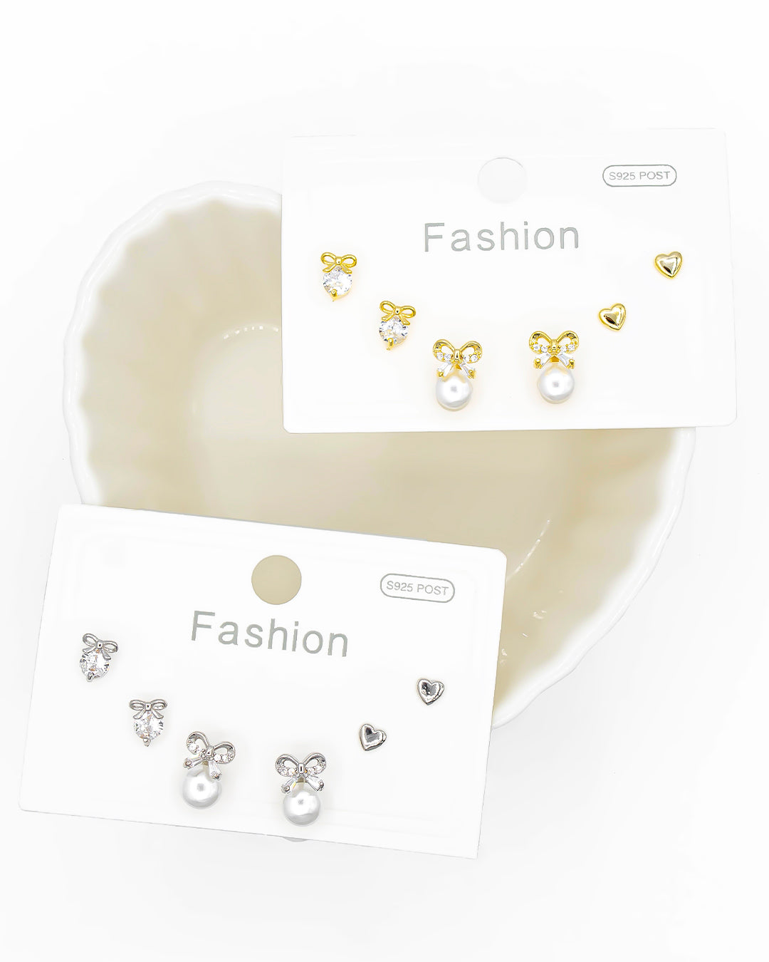 Set triple topo moño perla