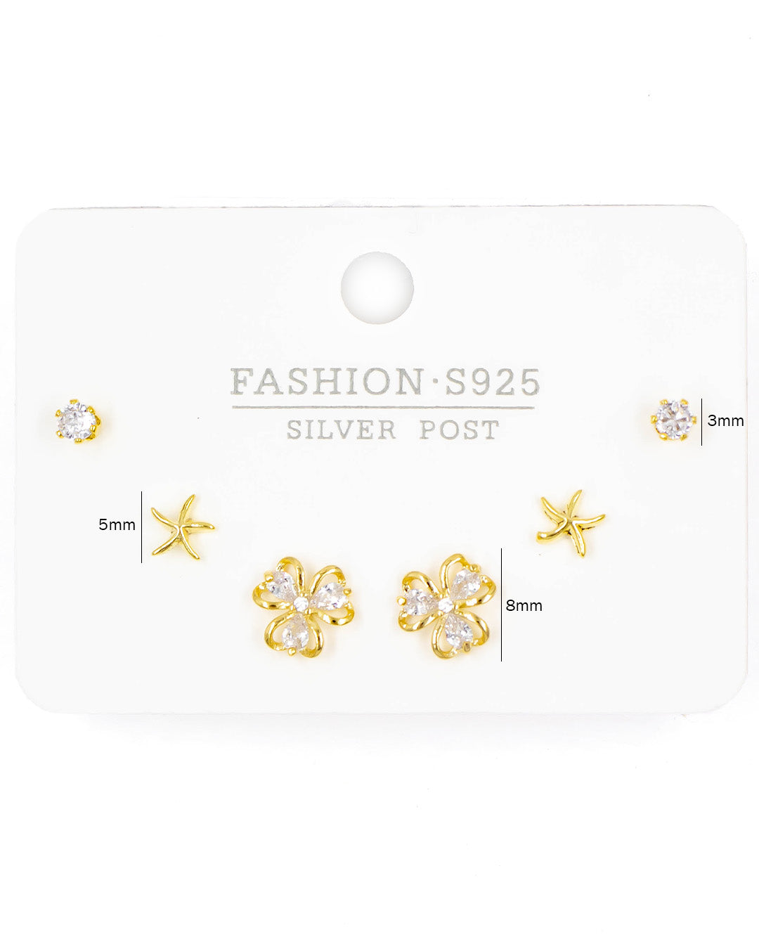 Set triple topo trébol y estrella