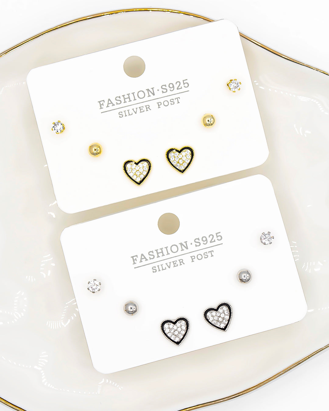 Set triple topo corazón